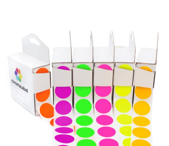 1" Permanent Round Color-Code Dot Variety Kit (Fluorescent), Inventory Labels: 6,000/Kit – Default Title