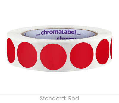 ChromaLabel 1/2 Removable Round, Color-Code Dots: 1,200/Pack - Black