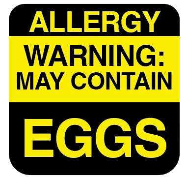 ChromaLabel 1 inch Color-Code Square Allergy Warning Labels: 1,000/Pack, Size: Warning May Contain Eggs