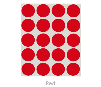 1" Removable Round Color-Code Dots: 1,000/Pack – Red