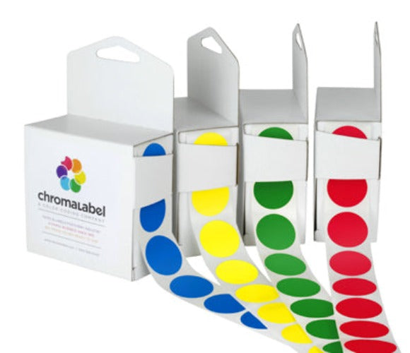 ChromaLabel 1/2 Permanent Round Color-Code Sheeted Dot Pack (Standard): 1,200/Pack