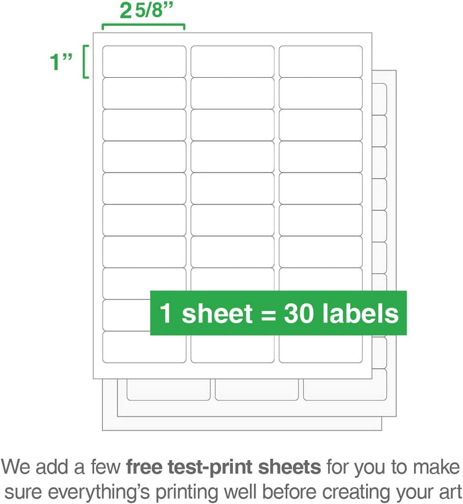 Matte White Address Labels for Printers | 1 matte-white-address-labels-for-printers-1-x-2-5-8-750-pack