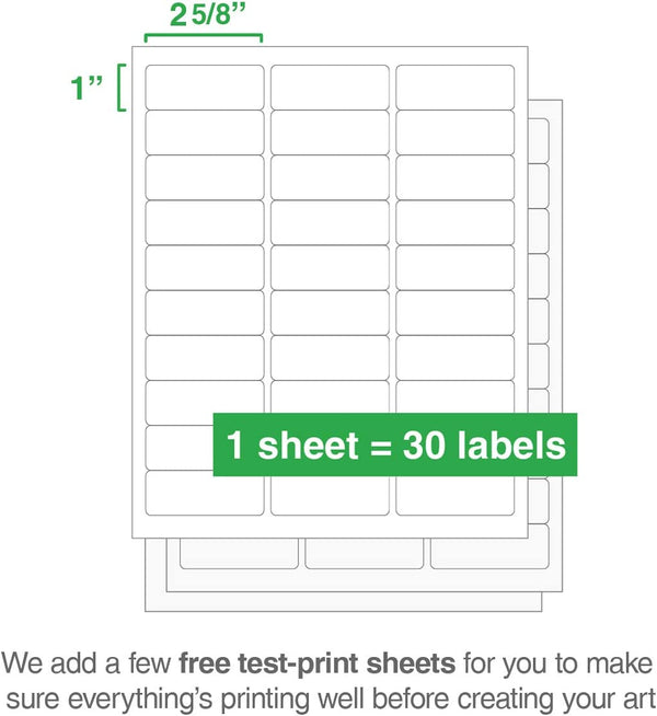 Printable Address Labels - 1" x 2-5/8": 750/Pack