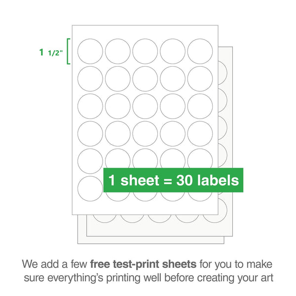 1-1/2" Printable Round Labels: 750/Pack
