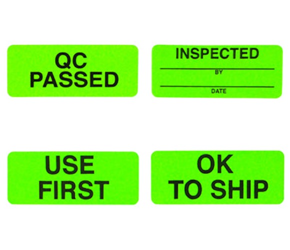Fluorescent Quality Control Stickers