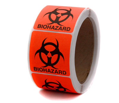 2" x 2" Biohazard Medical Safety Stickers