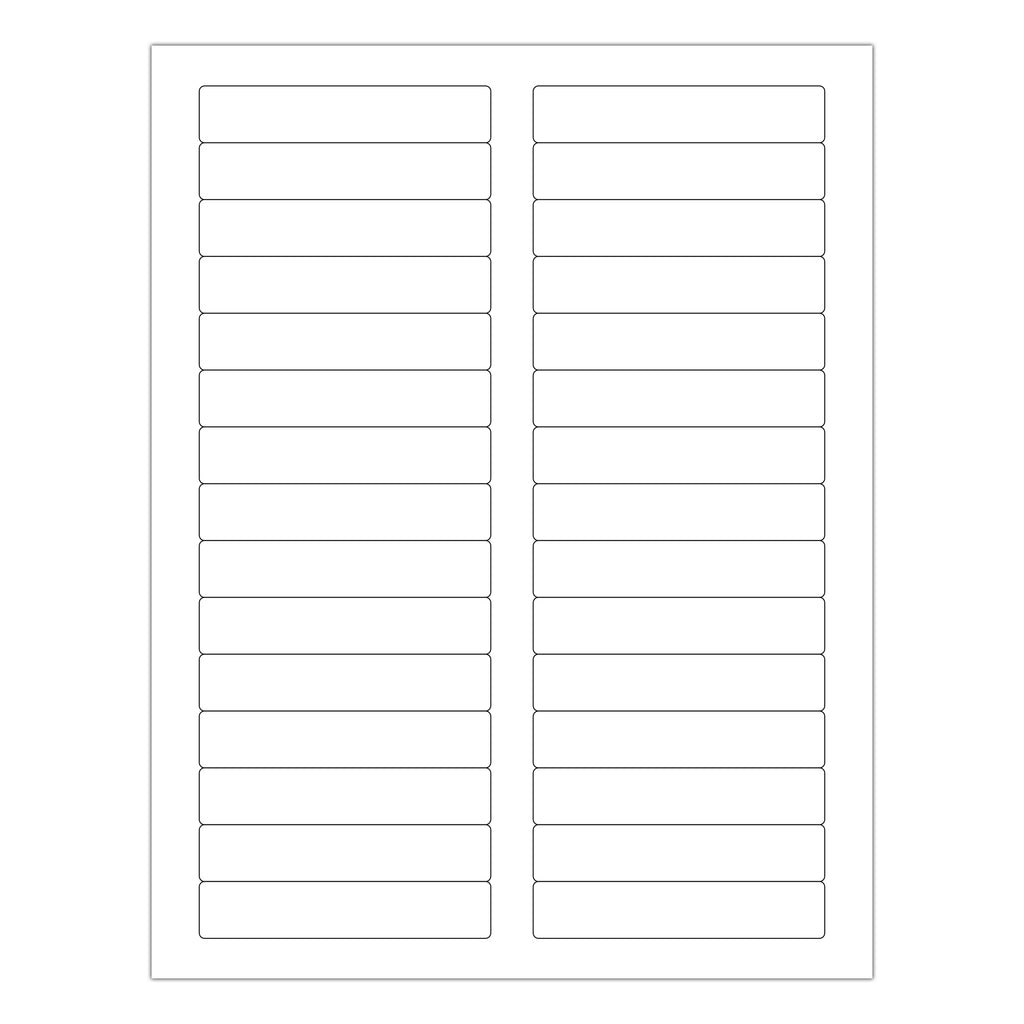 0.66 by 3.4375 Inch Rectangular Printable Labels