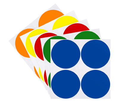 2 inch Assorted Removable Color Coding Stickers on Sheeted Liners