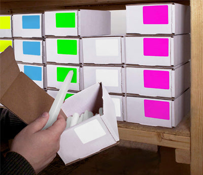 2 by 3 Color Coding Rectangular Labels on White Boxes