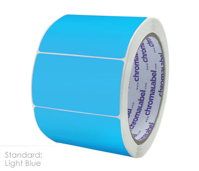 Light Blue 2 by 3 Rectangular stickers on a roll 