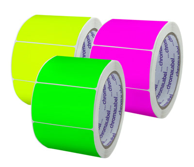 Fluorescent 2 by 3 Rectangular stickers on a roll 