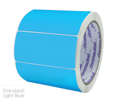 Light Blue 2 by 4 Rectangular stickers on a roll 