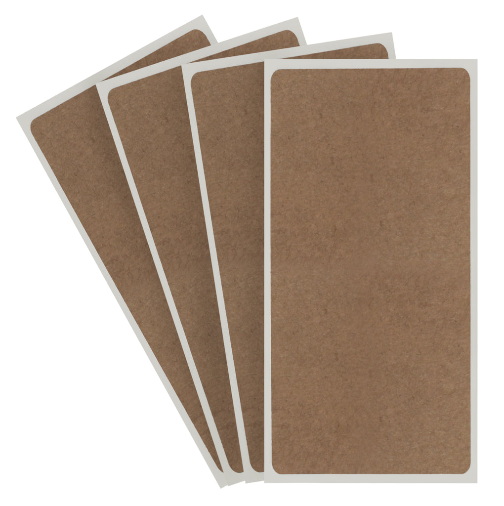 True Kraft Paper Rectangular Labels: 100/Pack