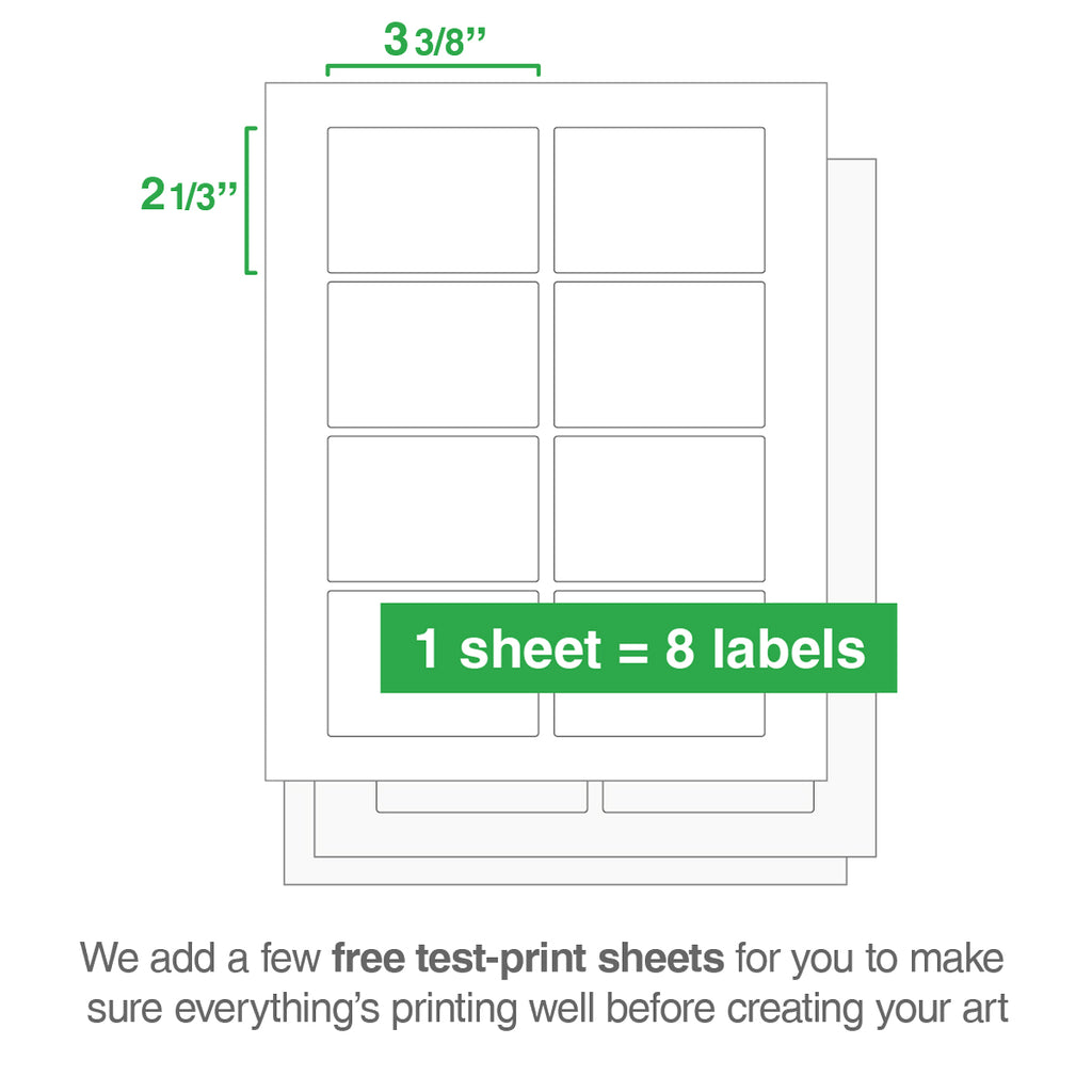 FLO Rectangle Laser Labels - 2-1/3