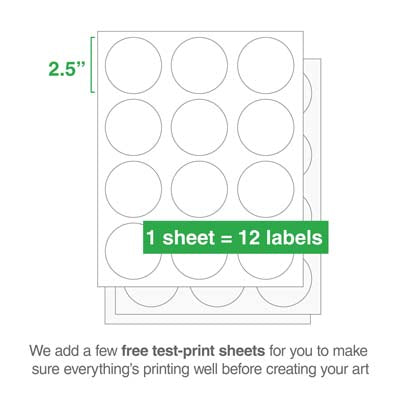2-1/2" Printable Round Labels: 300/Pack