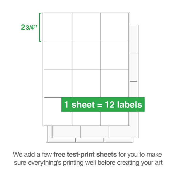 Square Laser Labels - 2-3/4" x 2-3/4"