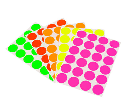 0.75" Sheeted Neon Dot Stickers