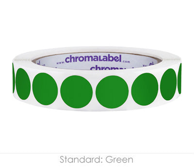 3/4" Permanent Round, Color-Code Dots: 1,000/Roll – Green