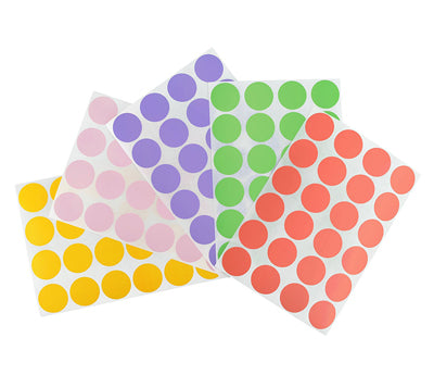 0.75" Pastel Colored Dot Stickers