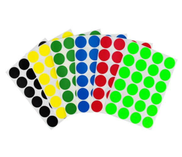 3/4 Inch Color-Code Dot Stickers - 1,000 per Roll, Permanent Adhesive
