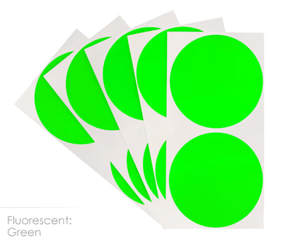 3 inch FLO Green Removable Color Coding Stickers on Sheeted Liners