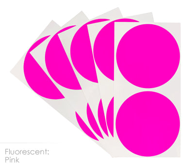 3 inch FLO Pink Removable Color Coding Stickers on Sheeted Liners