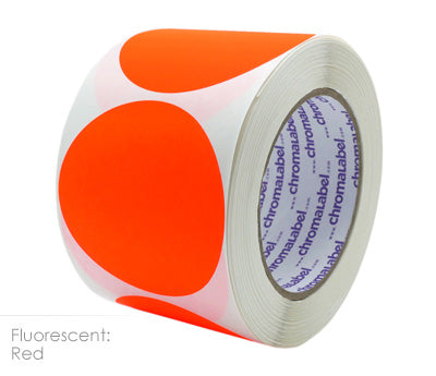 3" Color-Code Sticker Labels, 500/Roll | Perm. Adhesive