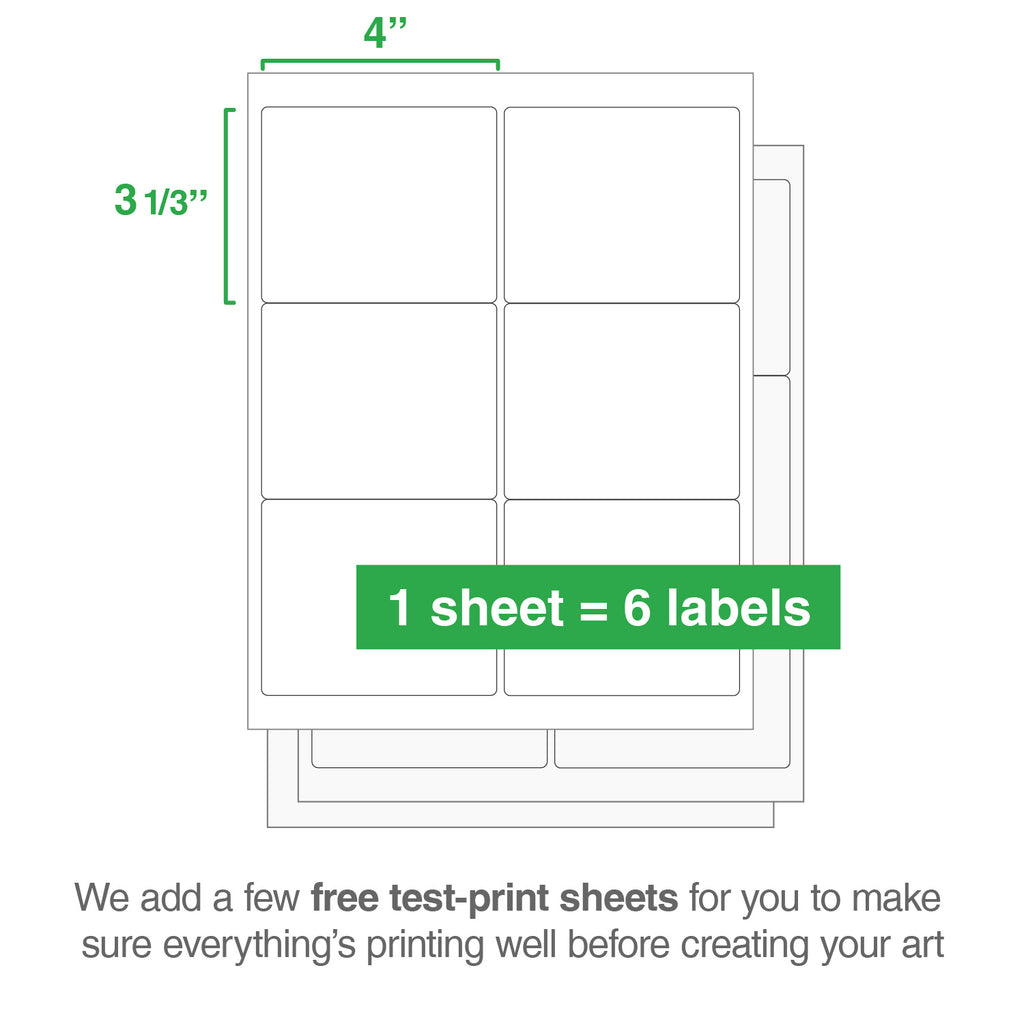 Rectangle Laser Labels - 3-1/3