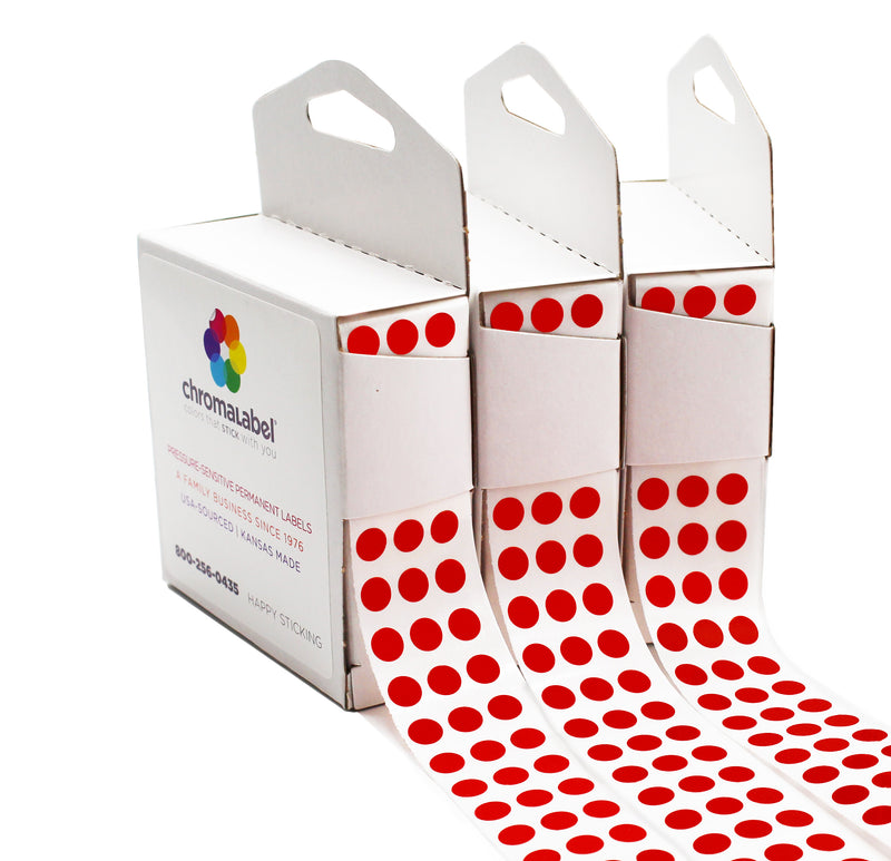 1/4" Permanent Round Color-Code Red Dot Kit (Boxes) – 3 Pack
