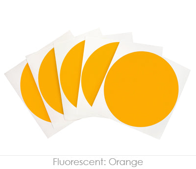 4 inch Orange Fluorescent Stickers on a Liner