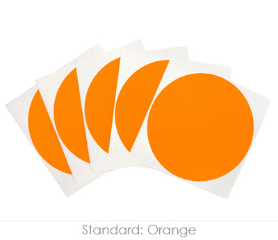 4 inch Orange Removable Stickers on a Liner