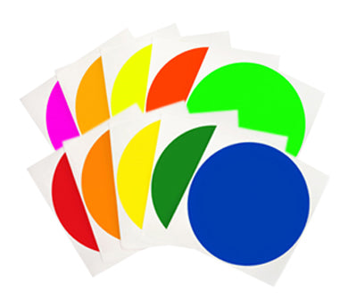Four-Inch Wide Color-Code Round Permanent Labels—100 Dot Stickers/Pack
