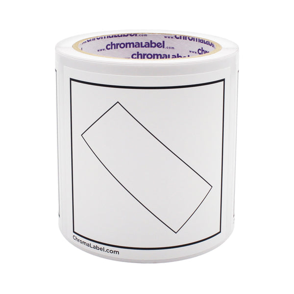 4" x 4" Permanent Durable Square D.O.T. Hazard Labels, Blank Hazard Label, 100/Roll