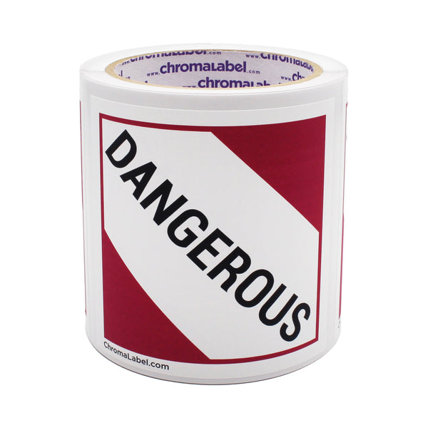 4" x 4" Permanent Durable Square D.O.T. Hazard Labels, Dangerous Hazard Pictogram Label, 100/Roll