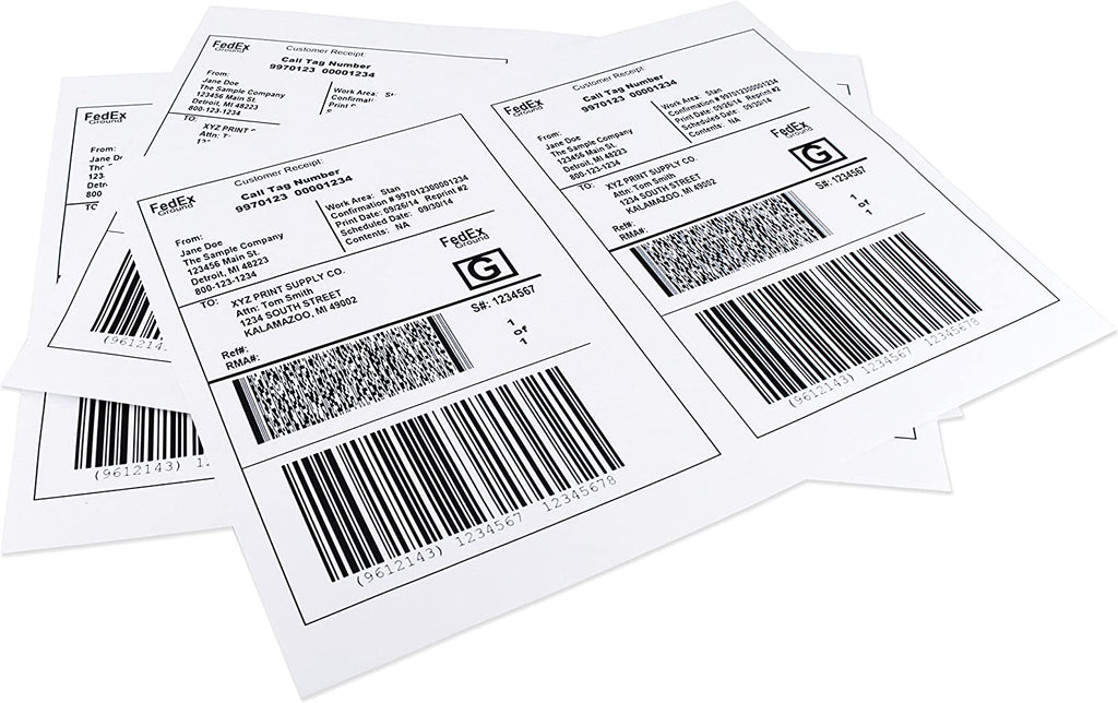 Half Sheet Printable Shipping Labels, 8.5 x 5.5-Inch