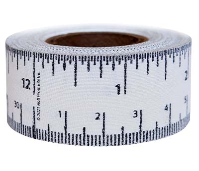 1 Adhesive Cloth Ruler Tape: 7 yds - White