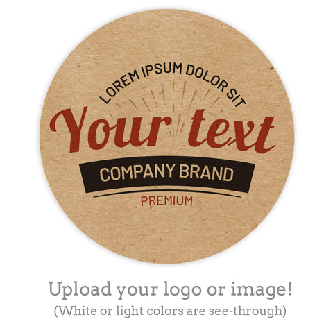 Custom Round Label: Kraft Paper