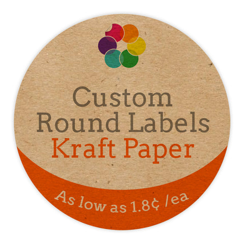 Custom Round Label: Kraft Paper