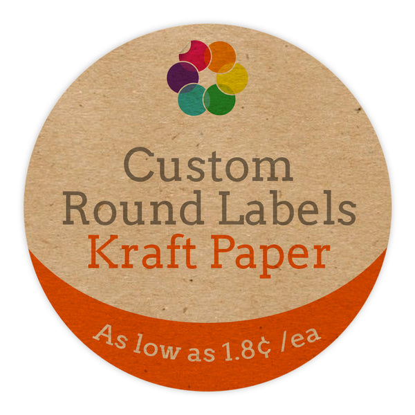 Custom Round Label: Kraft Paper