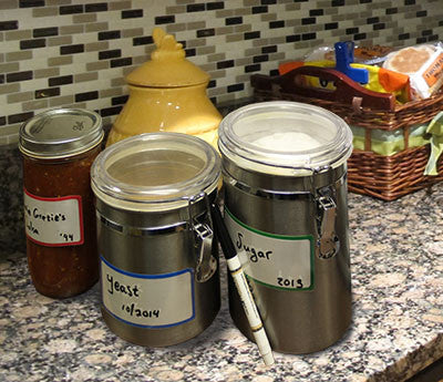 Dry Erase Labels for Kitchen Organization