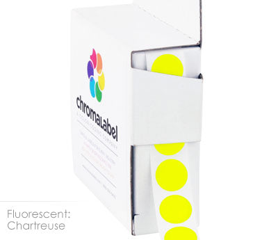 1/2" Permanent Color-Code Dot Labels for Inventory, Lab & Office Systems: 250/Box – Fluorescent Yellow