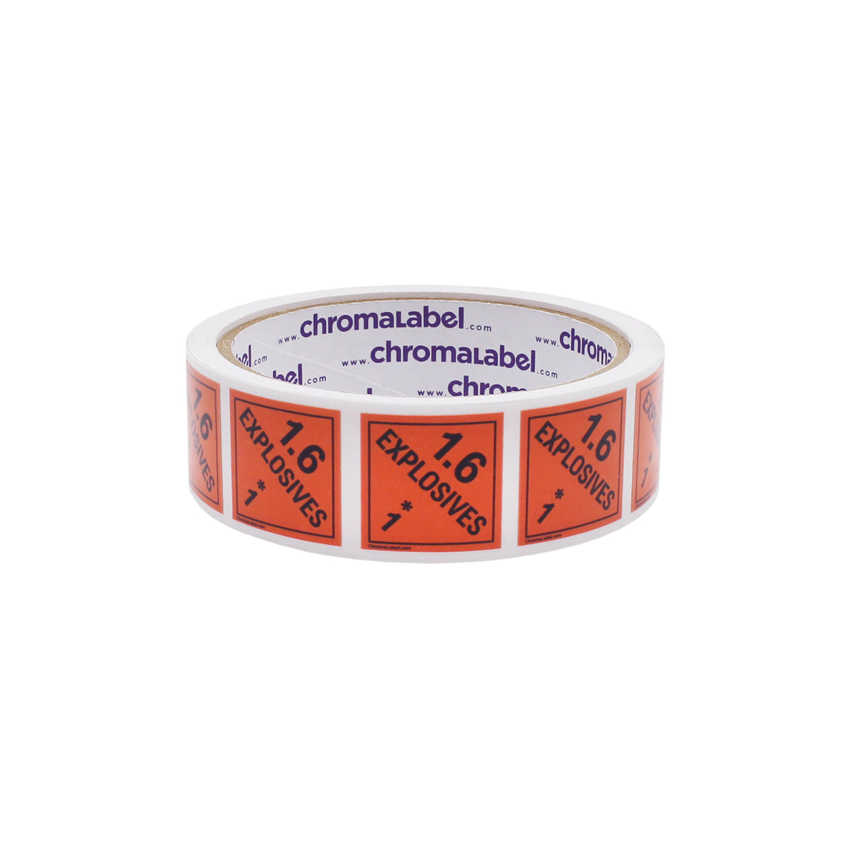 2" x 2" Permanent Durable Square D.O.T. Hazard Labels, Hazard Class 1.6 Explosives Label, 100/Roll