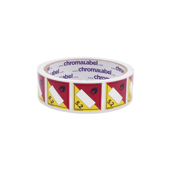 1" x 1" Permanent Durable D.O.T. Hazard Labels: Class 5.2 Blank Revised, 250/Roll