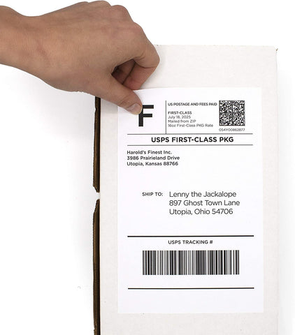 Half Sheet Printable Shipping Labels, 8.5 x 5.5-Inch