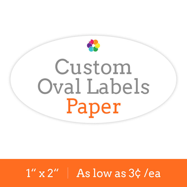 Custom Oval 1" x 2" Label: Paper
