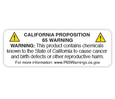 1" x 3" Proposition 65 Full Warning Rectangle Labels