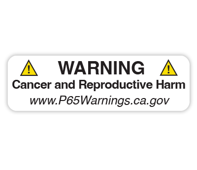 3/4" x 2-1/2" Proposition 65 Short Warning Rectangle Labels
