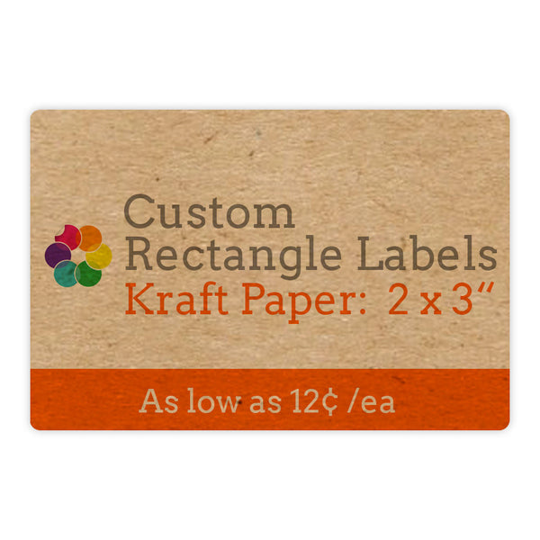 Custom Rectangle 2" x 3" Label: Kraft