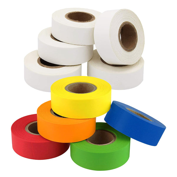 3/4" x 500" Removable Tape Value Pack, White and Multicolor, 10 Rolls, 500"/Roll