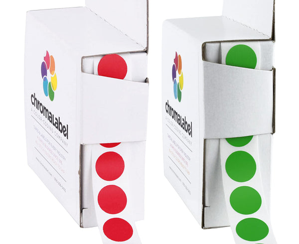 1/2" Permanent Color Code Green and Red Dot Kit, 2 Boxes, 1000/Box